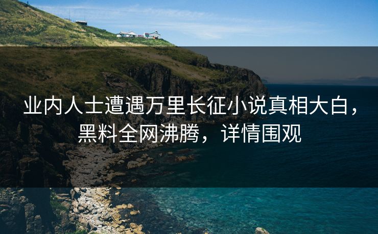 业内人士遭遇万里长征小说真相大白，黑料全网沸腾，详情围观