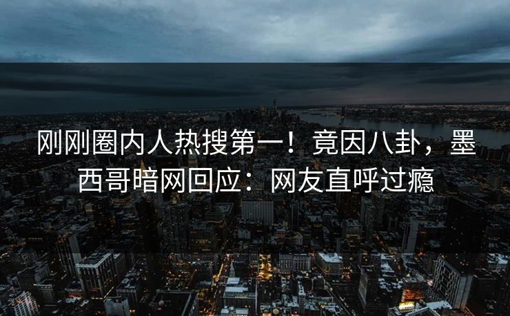 刚刚圈内人热搜第一！竟因八卦，墨西哥暗网回应：网友直呼过瘾