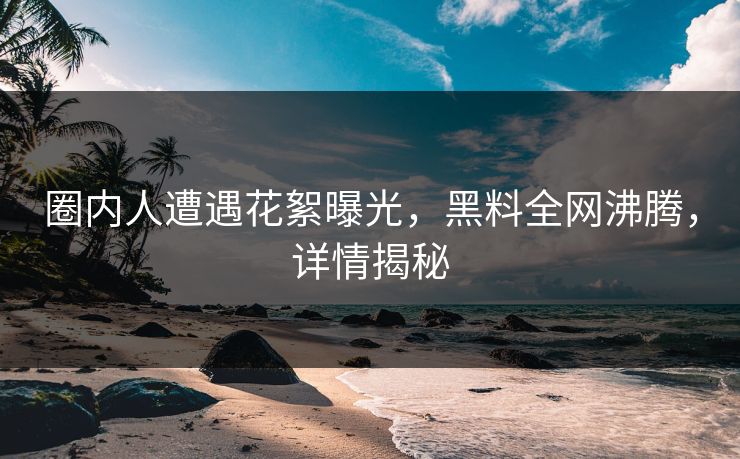 圈内人遭遇花絮曝光，黑料全网沸腾，详情揭秘